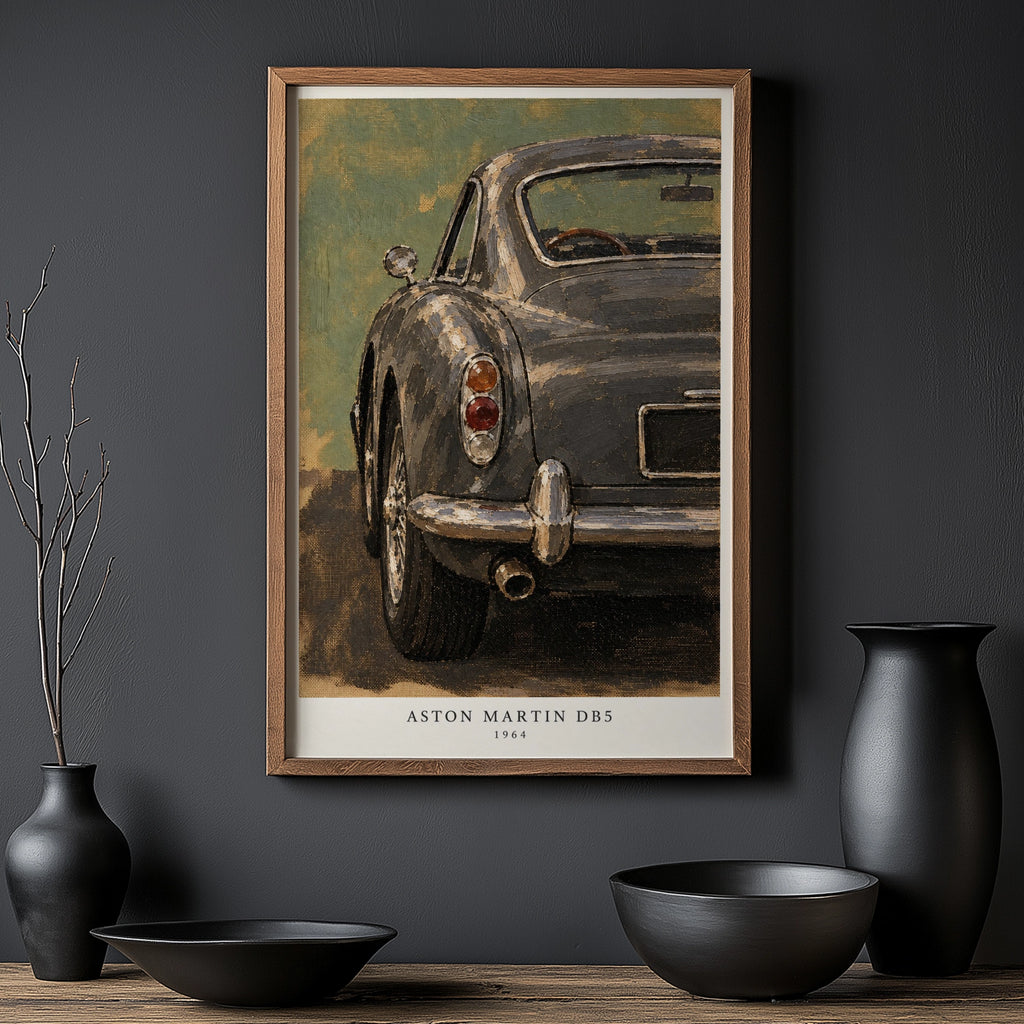Vintage 1964 Aston Martin DB5 Wall Art, Car Print