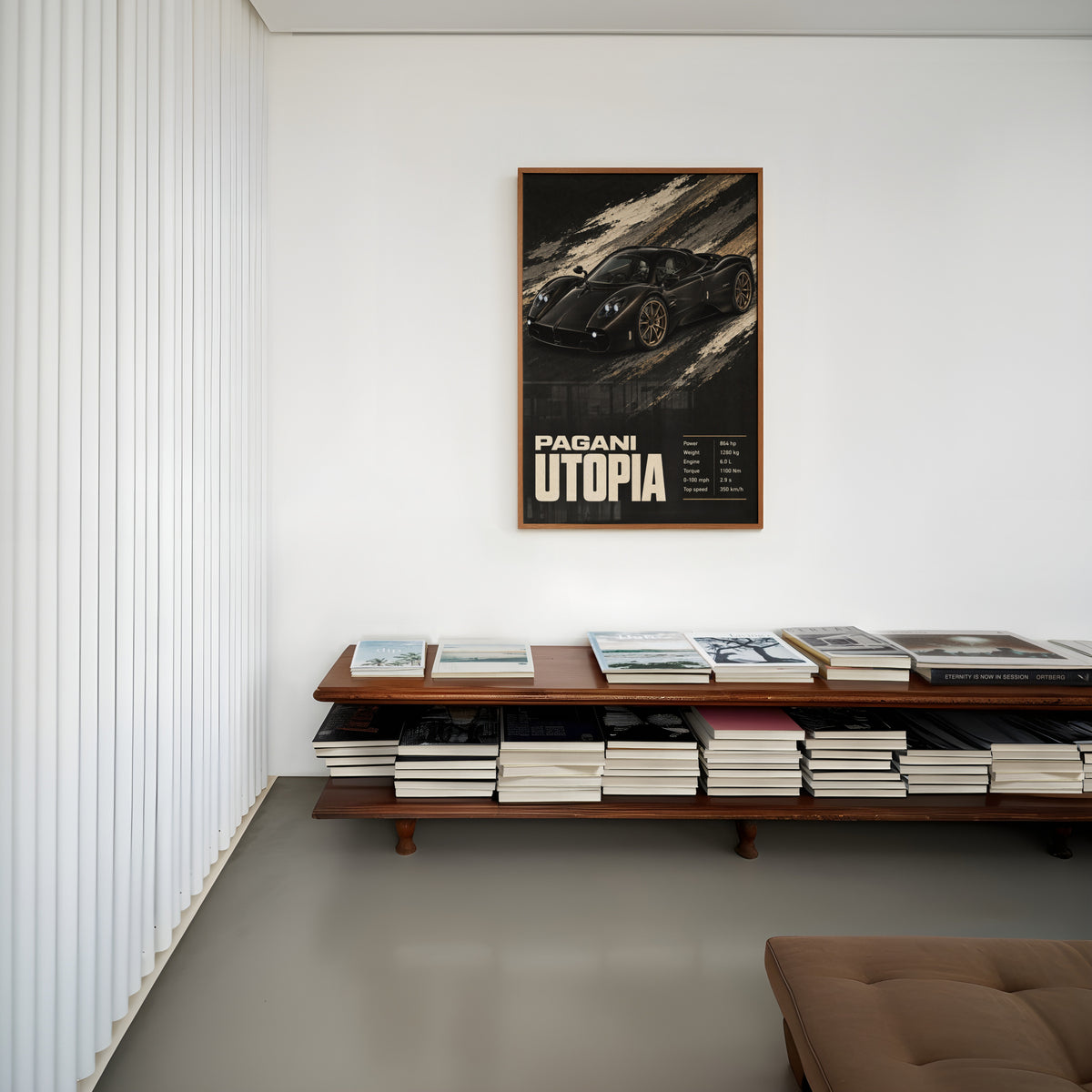 Vintage Pagani Utopia Print, Supercar Wall Art