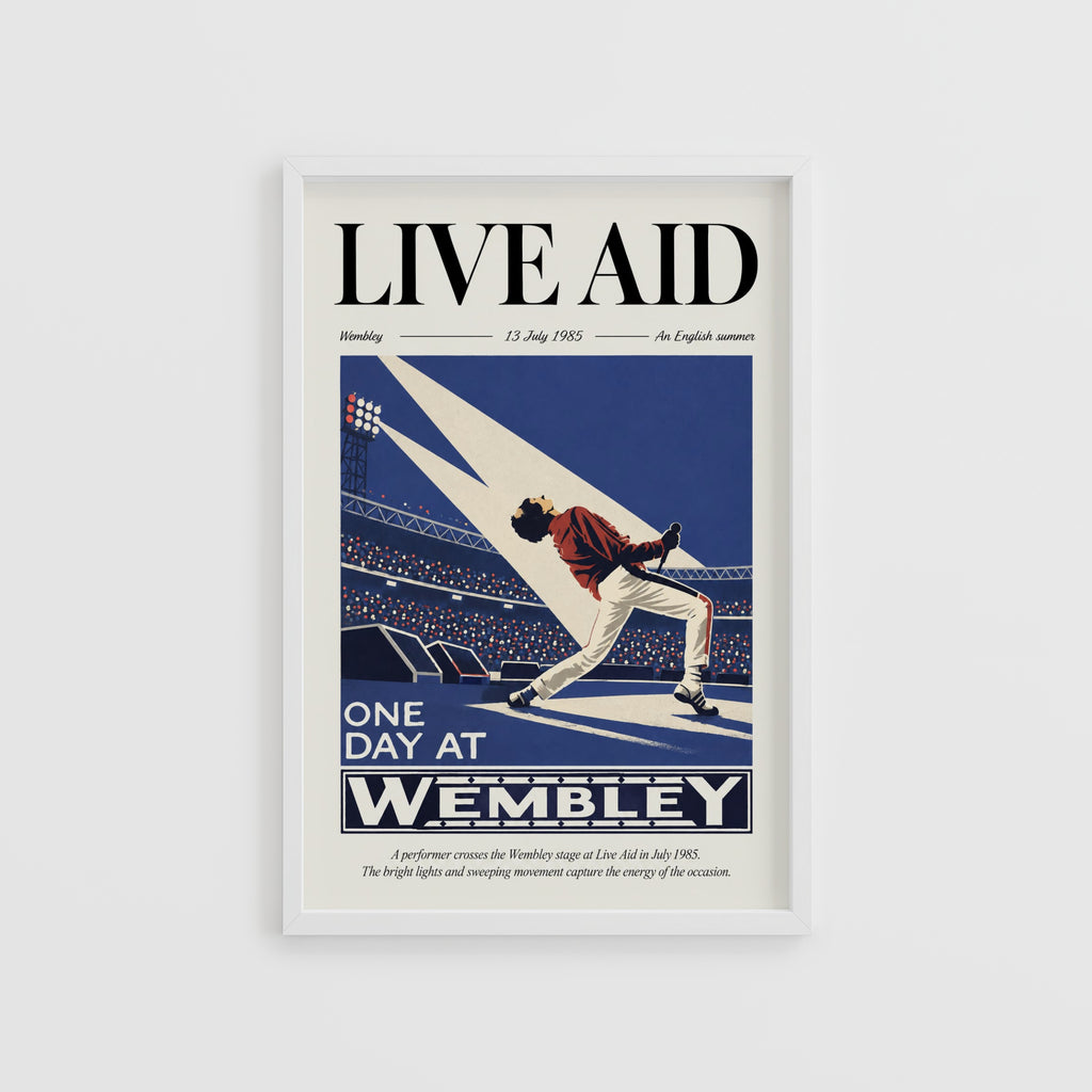 Vintage Wembley Poster, Live Aid 1985 Print, Wall Art