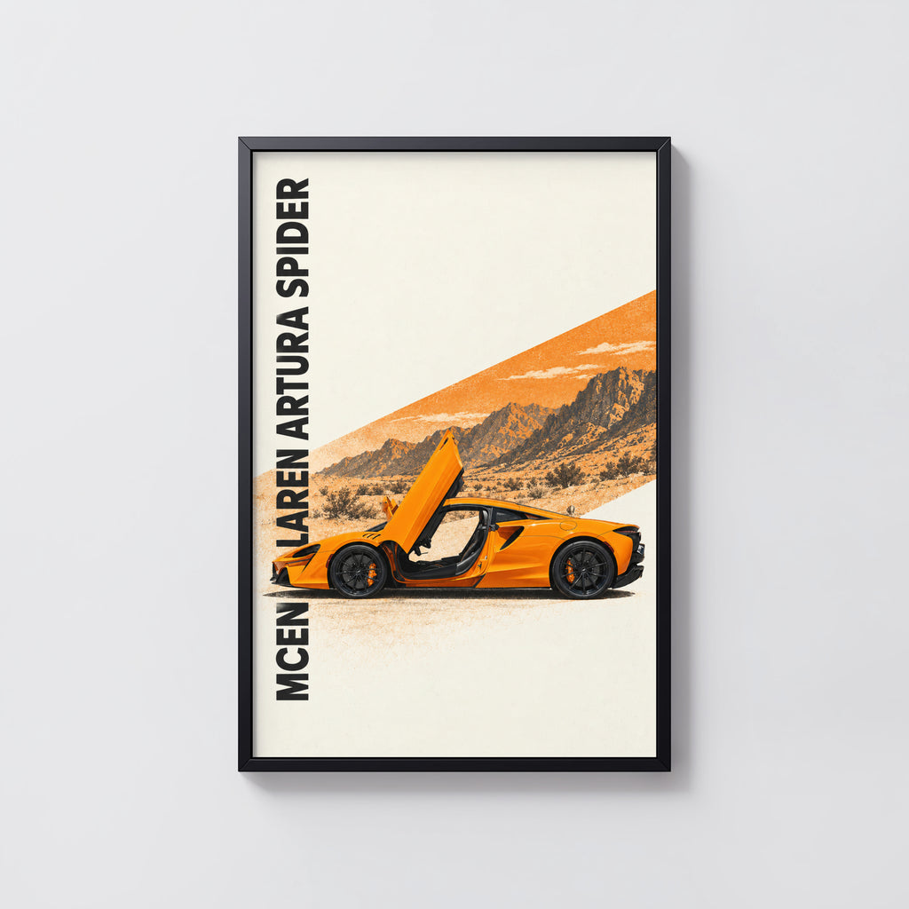 Vintage McLaren Artura Spider Print, Car Wall Art