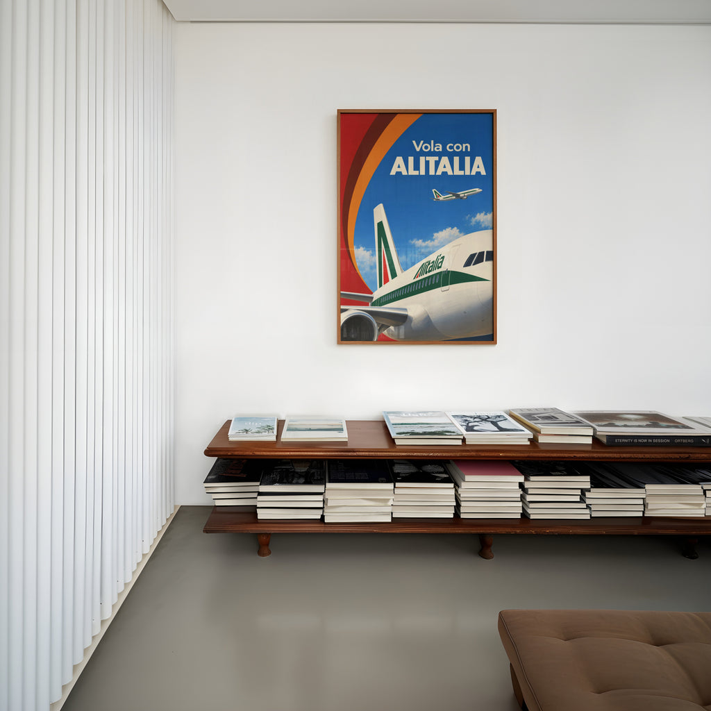Vintage Alitalia Aircraft Poster, Retro Airline Print