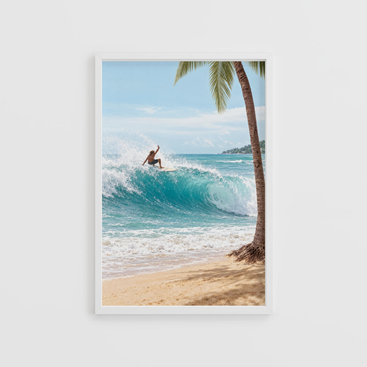 Vintage Surf Print, Surfer Poster, Tropical Beach Wall Art