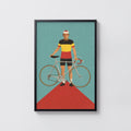 Vintage Cyclist Poster, Retro Bicycle Print, Wall Art
