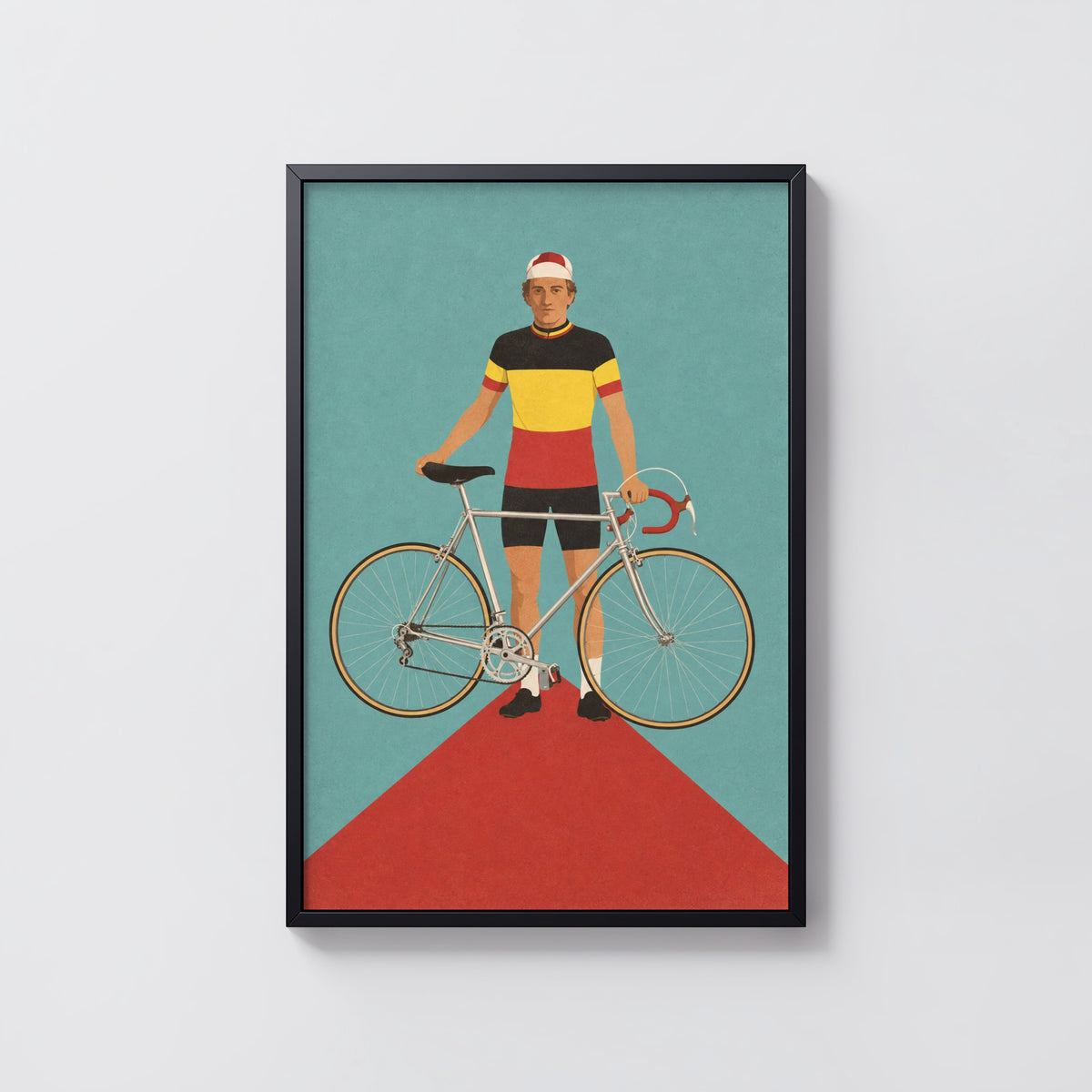 Vintage Cyclist Poster, Retro Bicycle Print, Wall Art