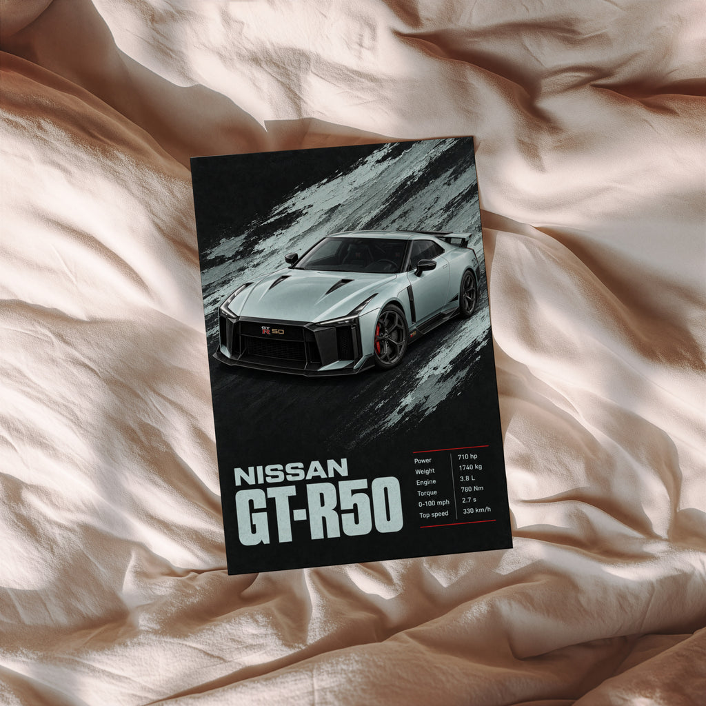 Vintage Nissan GT-R50 Print, Supercar Wall Art