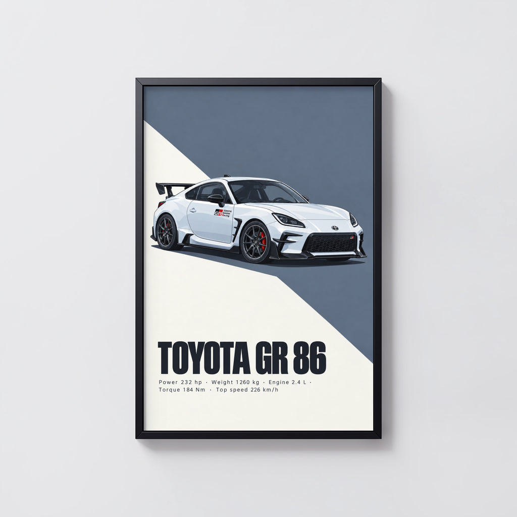 Vintage Toyota GR 86 Print, Car Wall Art