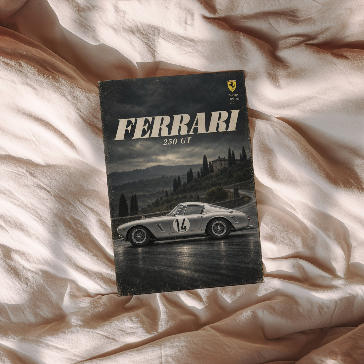 Vintage Ferrari 250 GT Print, Car Poster, Wall Art