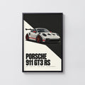 Vintage Porsche 911 GT3 RS Print, Car Wall Art