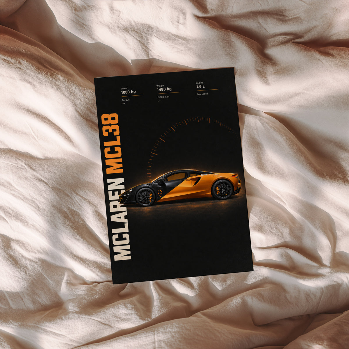 Vintage McLaren MCL38 Print, Supercar Wall Art