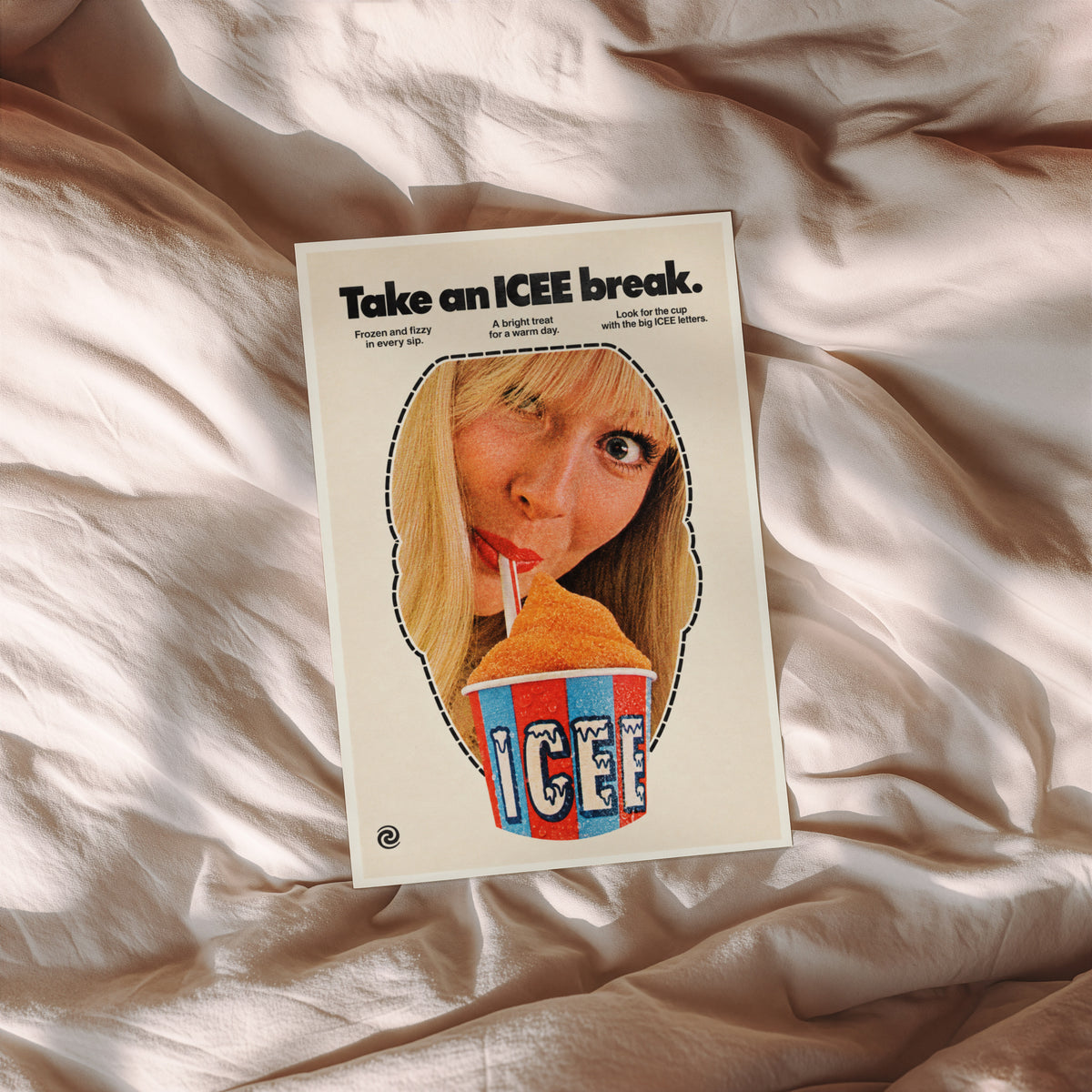 Vintage ICEE Poster, Retro Advert Wall Art, Frozen Drink