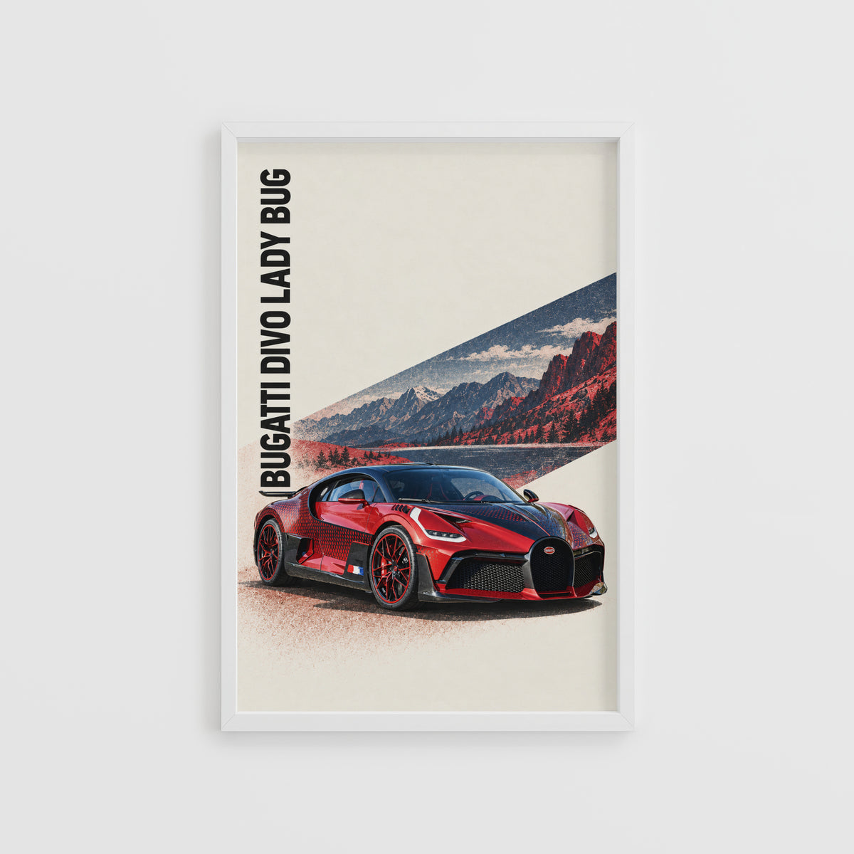 Vintage Bugatti Divo Print, Supercar Wall Art