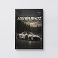 Vintage Audi R8 LMS GT2 Print, Racing Car Art