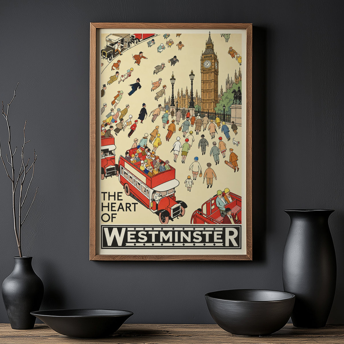 Vintage Westminster Poster, Big Ben London Wall Art Print