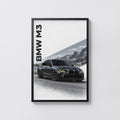 Vintage BMW M3 Print, Car Wall Art, Mountain