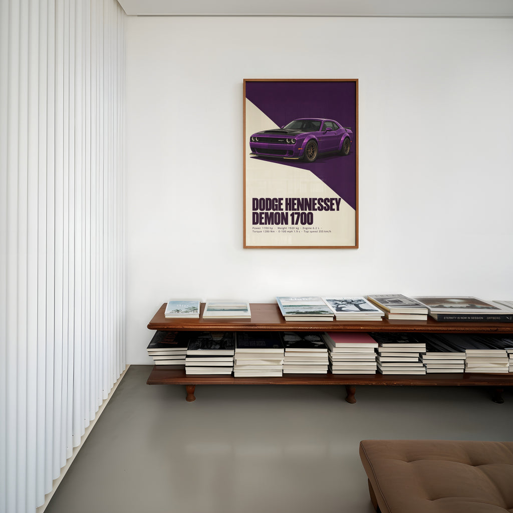 Vintage Dodge Demon Print, Muscle Car Wall Art