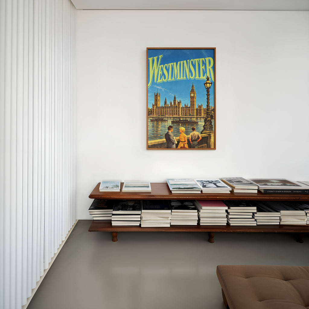Vintage Westminster London Poster, Big Ben Wall Art Print