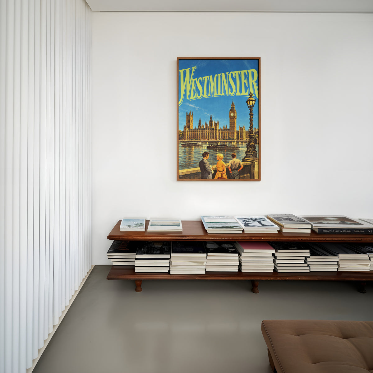 Vintage Westminster London Poster, Big Ben Wall Art Print