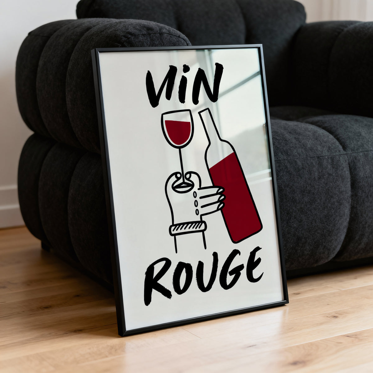 Vintage Vin Rouge Print Poster, Red Wine Kitchen Art