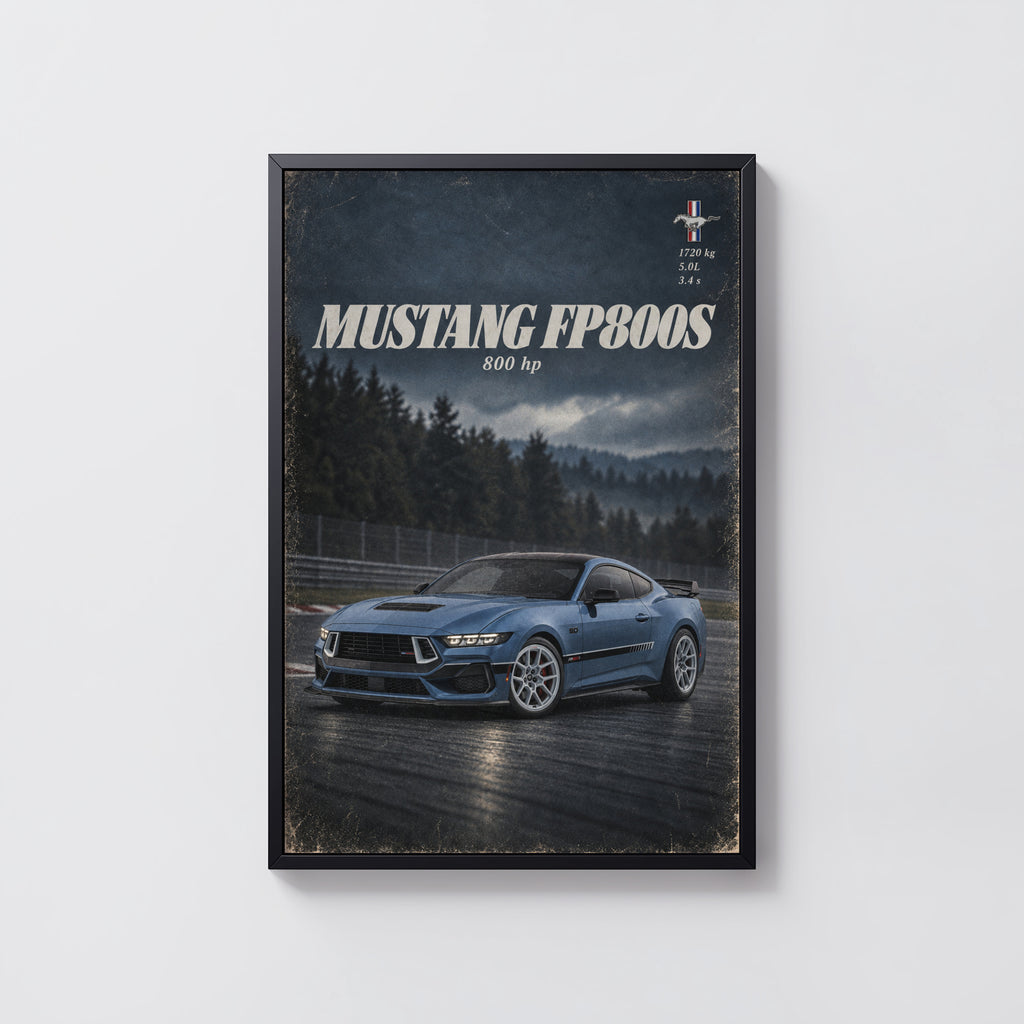Vintage Mustang FP800S Print, Muscle Car Wall Art