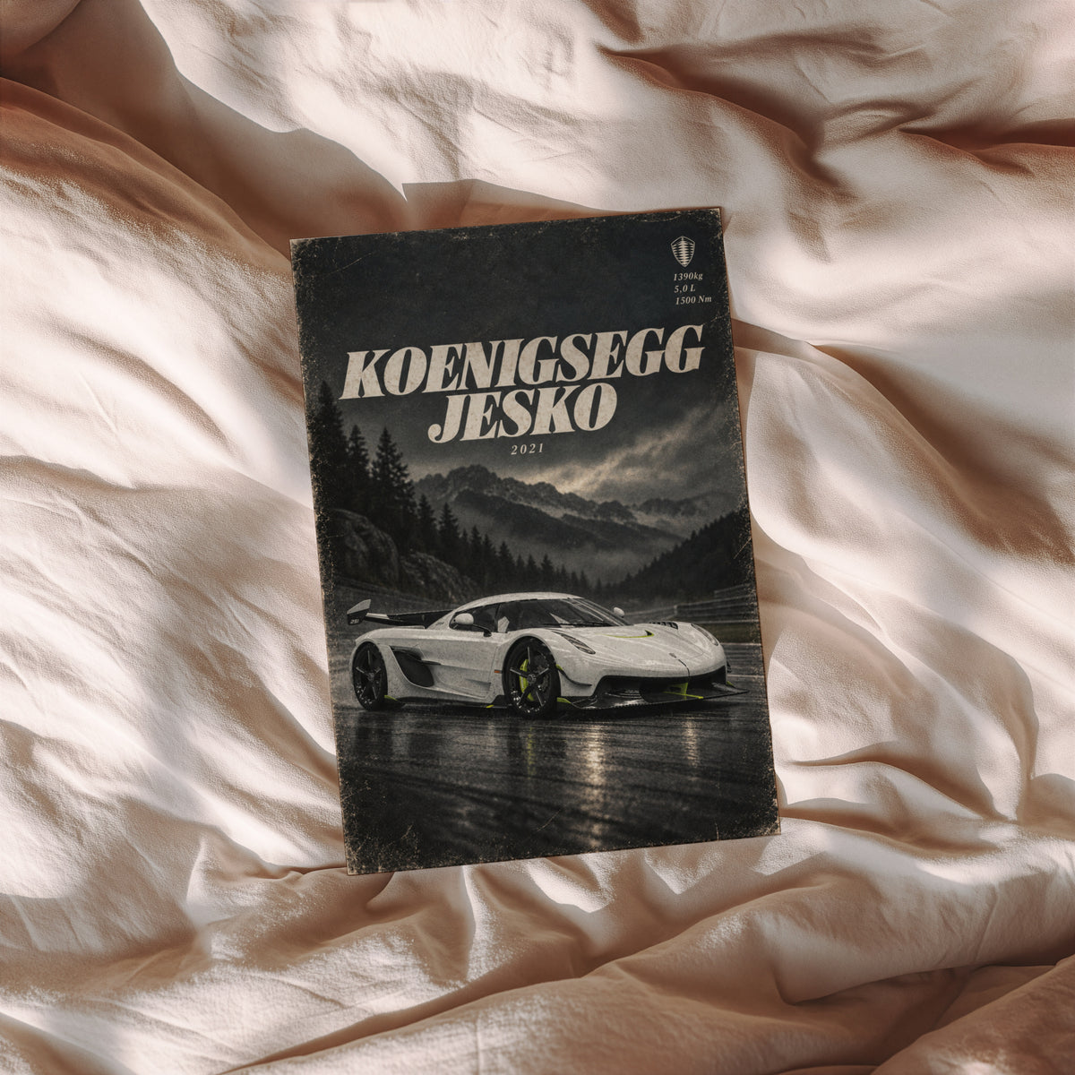 Vintage Koenigsegg Jesko Print, Supercar Wall Art