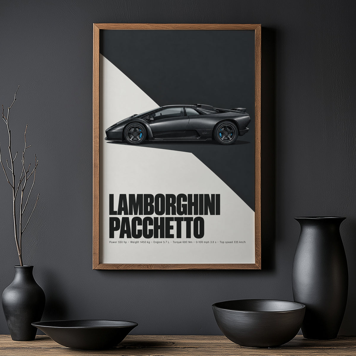 Vintage Lamborghini Print, Supercar Wall Art
