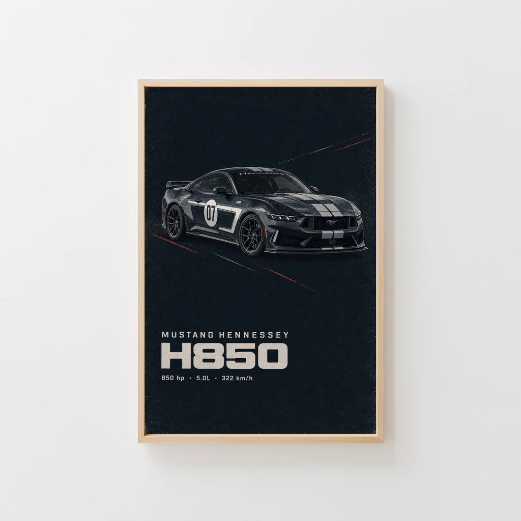 Vintage Mustang Hennessey H850 Car Print