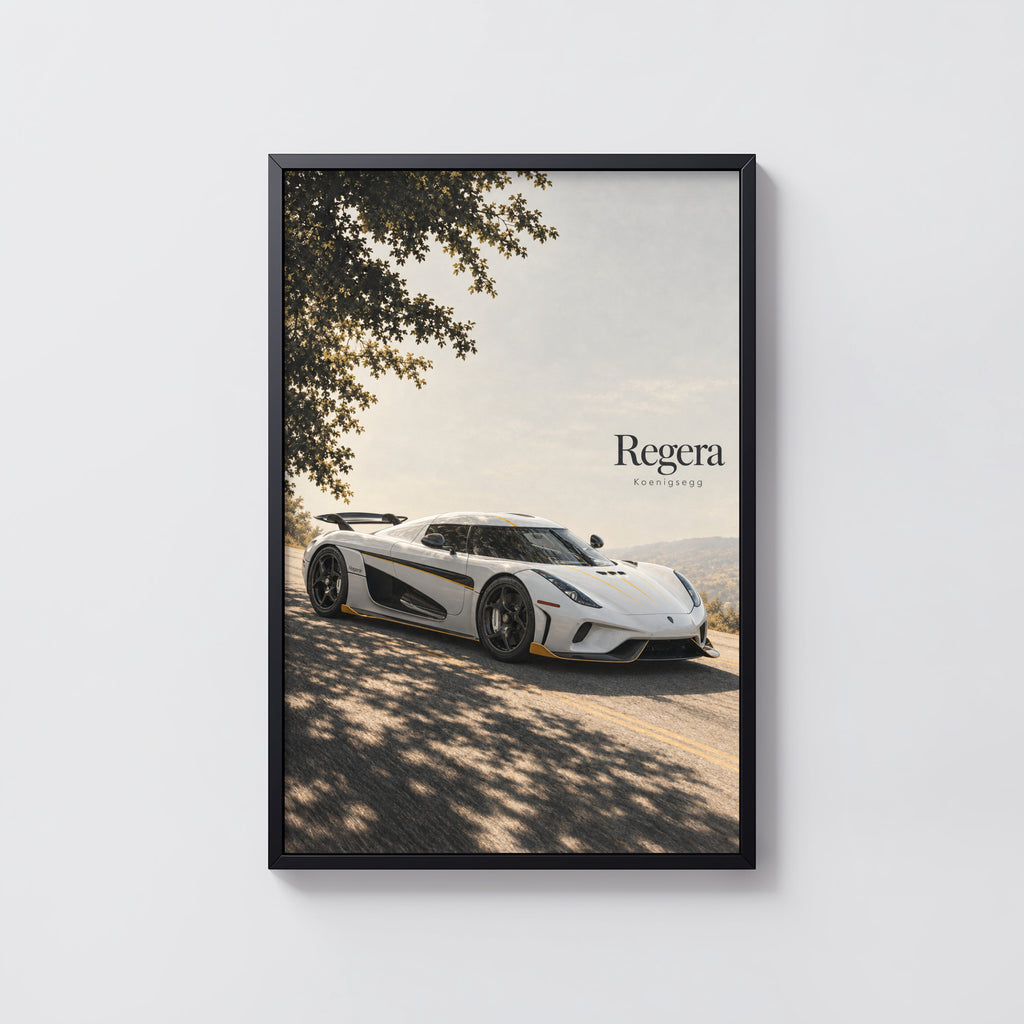 Vintage Koenigsegg Regera Print, Hypercar Wall Art
