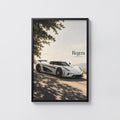 Vintage Koenigsegg Regera Print, Hypercar Wall Art