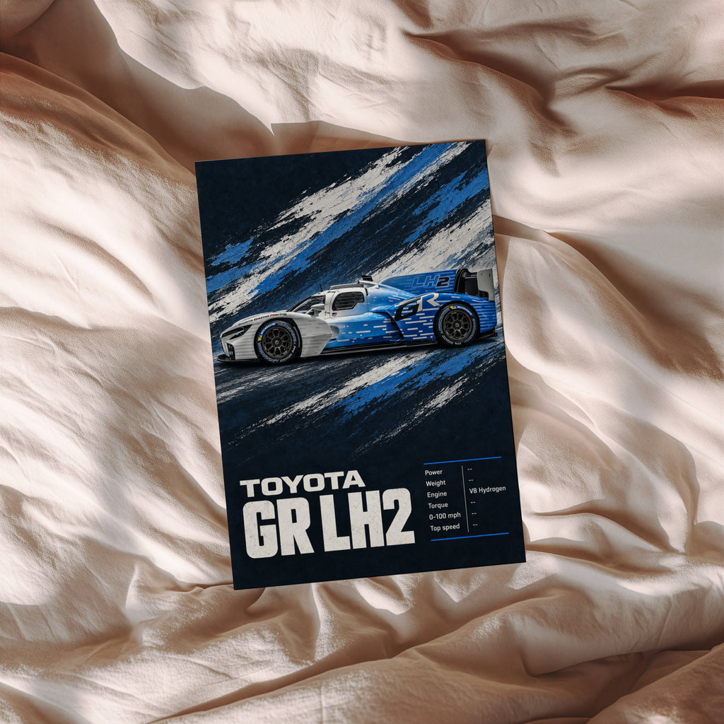 Vintage Toyota GR LH2 Print, Race Car Wall Art