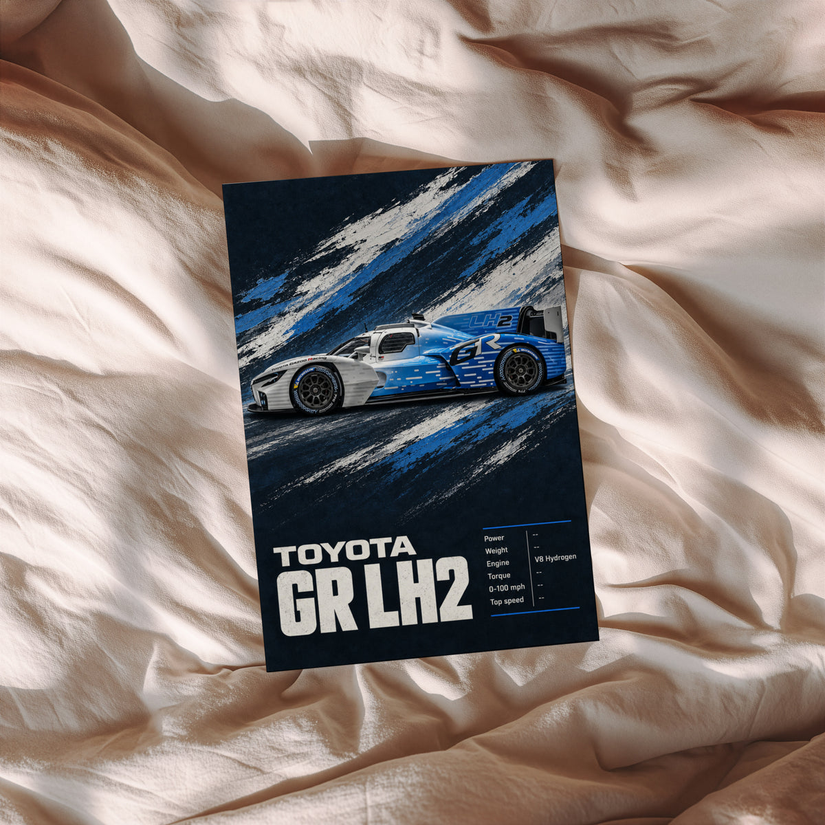 Vintage Toyota GR LH2 Print, Race Car Wall Art