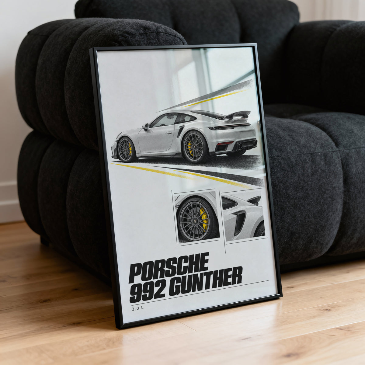 Vintage Porsche 992 Print, Car Wall Art