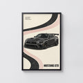 Vintage Mustang GTD Print, Car Wall Art