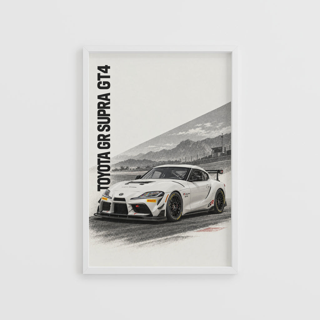 Vintage Toyota Supra Print, Racing Car Wall Art