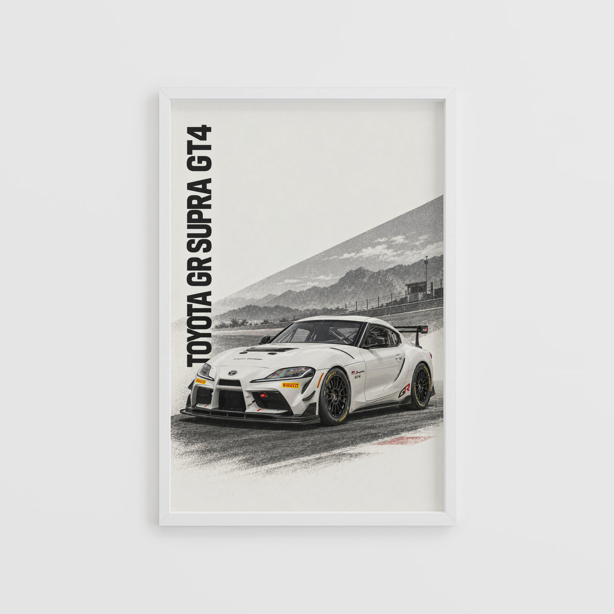 Vintage Toyota Supra Print, Racing Car Wall Art