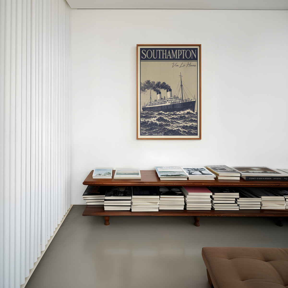 Vintage Southampton Ocean Liner Poster, Steamship Wall Art