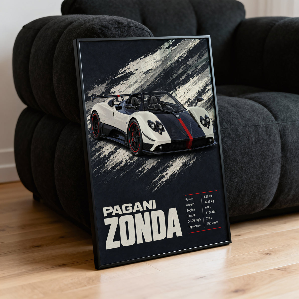 Vintage Pagani Zonda Print, Supercar Wall Art