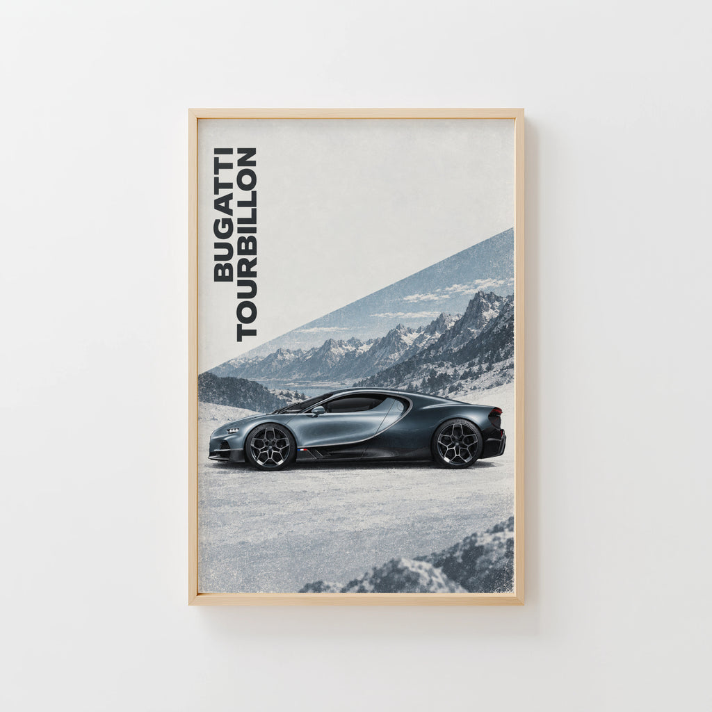 Vintage Bugatti Print, Supercar Wall Art
