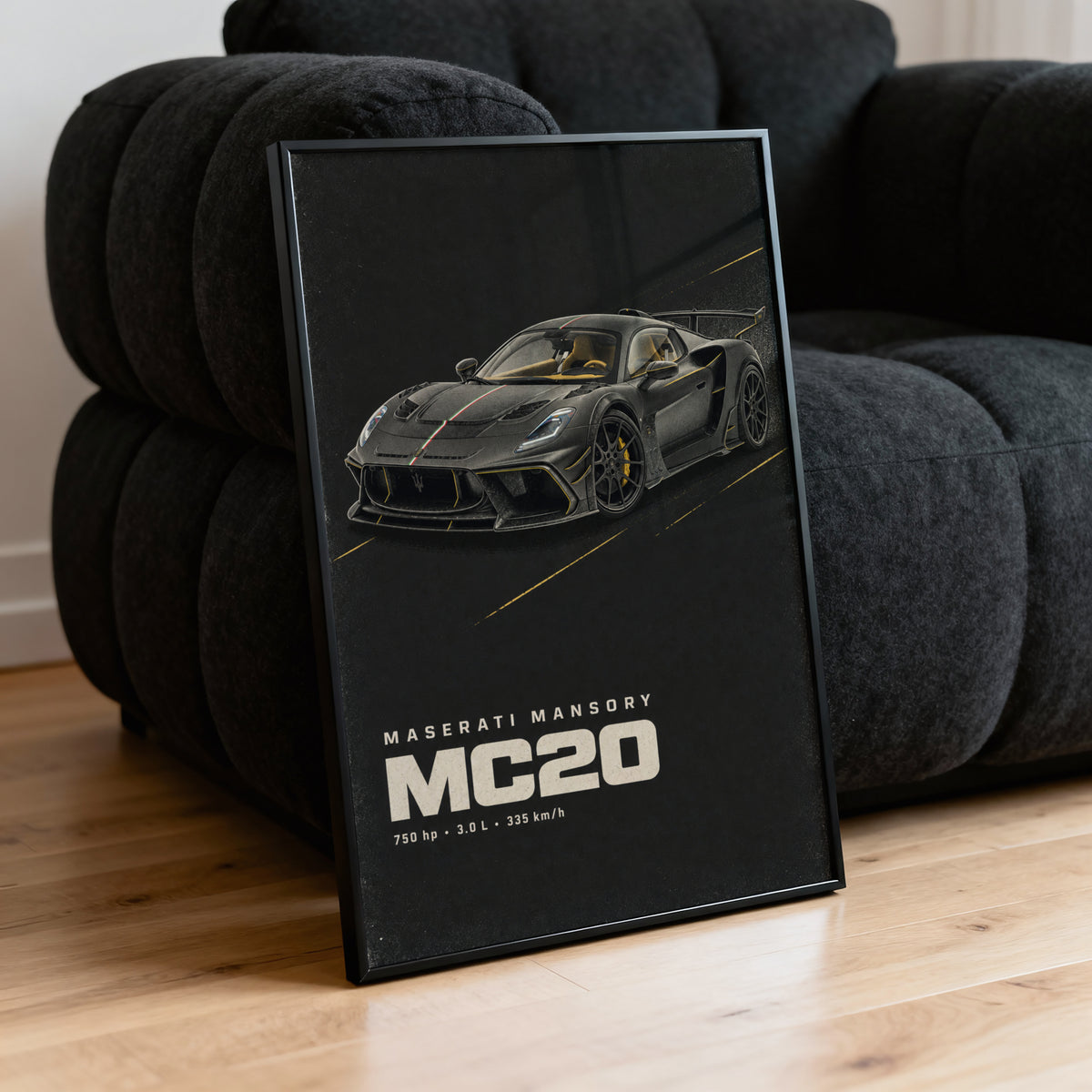 Vintage Maserati MC20 Print, Supercar Wall Art