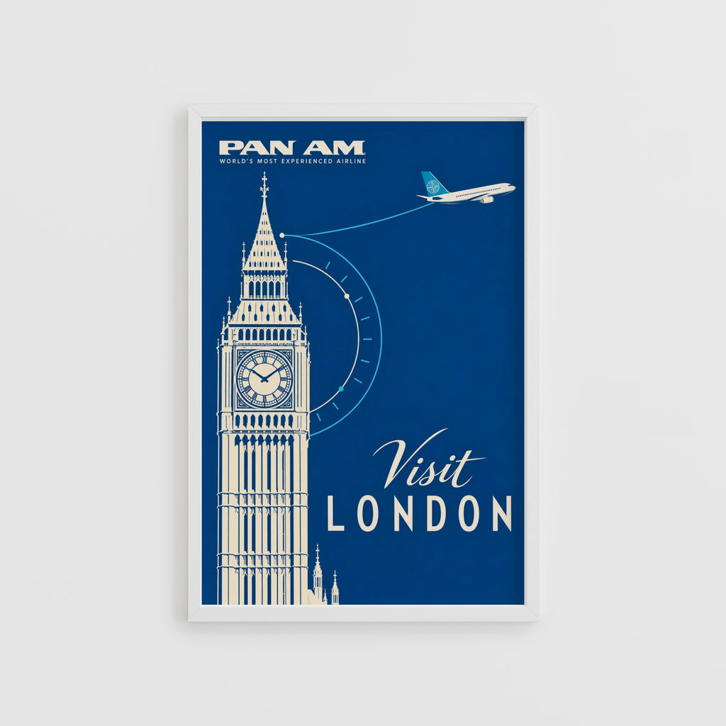 Vintage London Poster, Big Ben Wall Art, Travel Print
