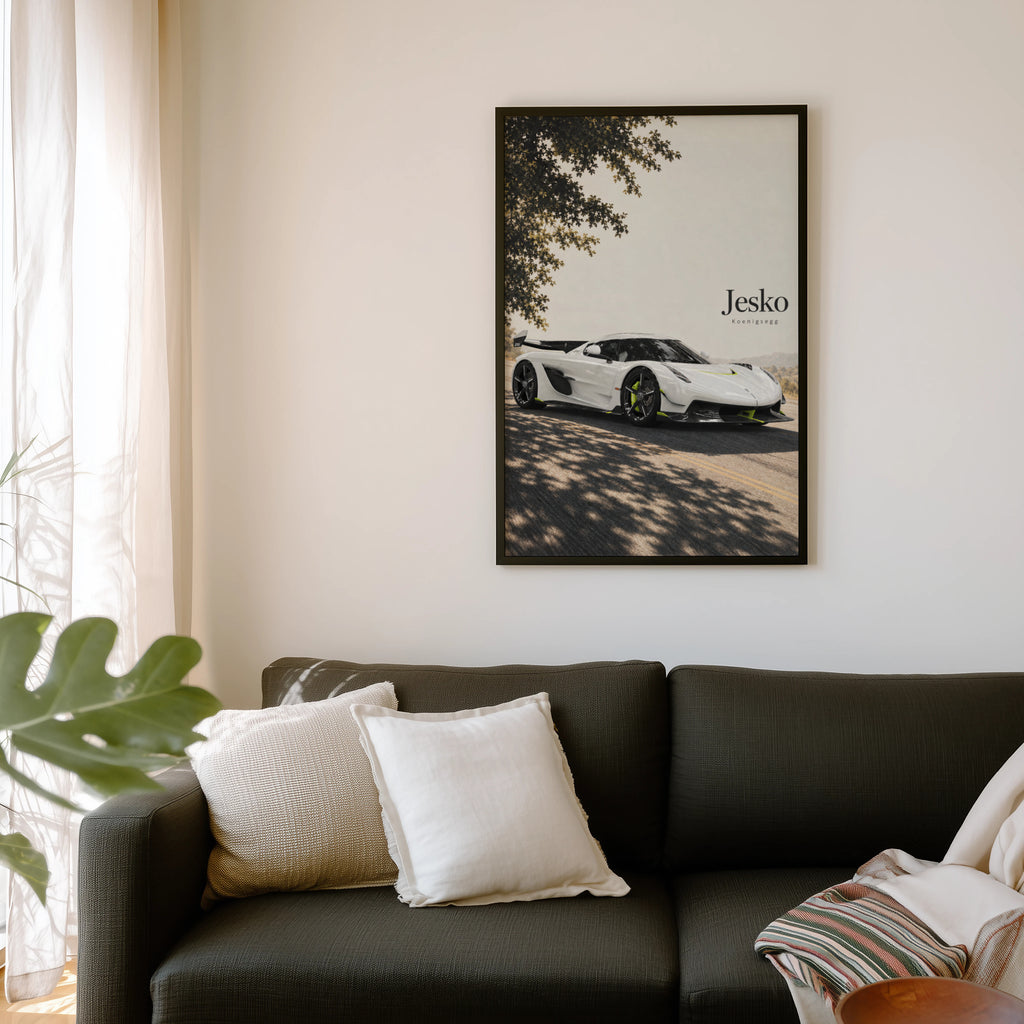 Vintage Koenigsegg Jesko Print, Hypercar Wall Art