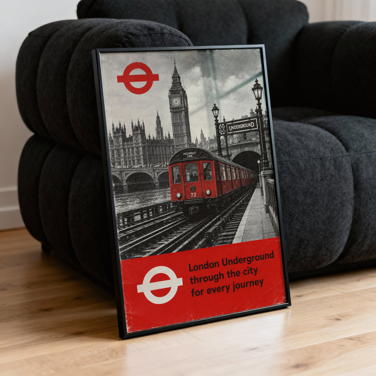 Vintage London Underground Print Poster, Big Ben Art