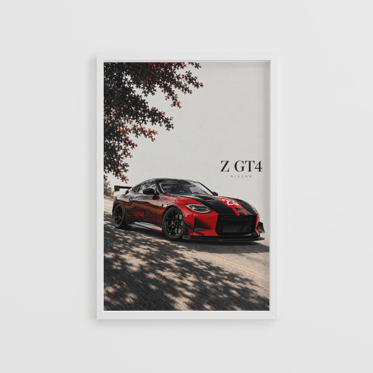 Vintage Nissan Z GT4 Print, Racing Car Wall Art
