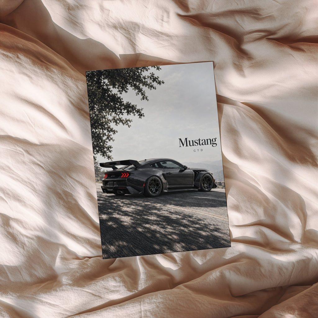 Vintage Mustang GTD Car Print, Garage Wall Art