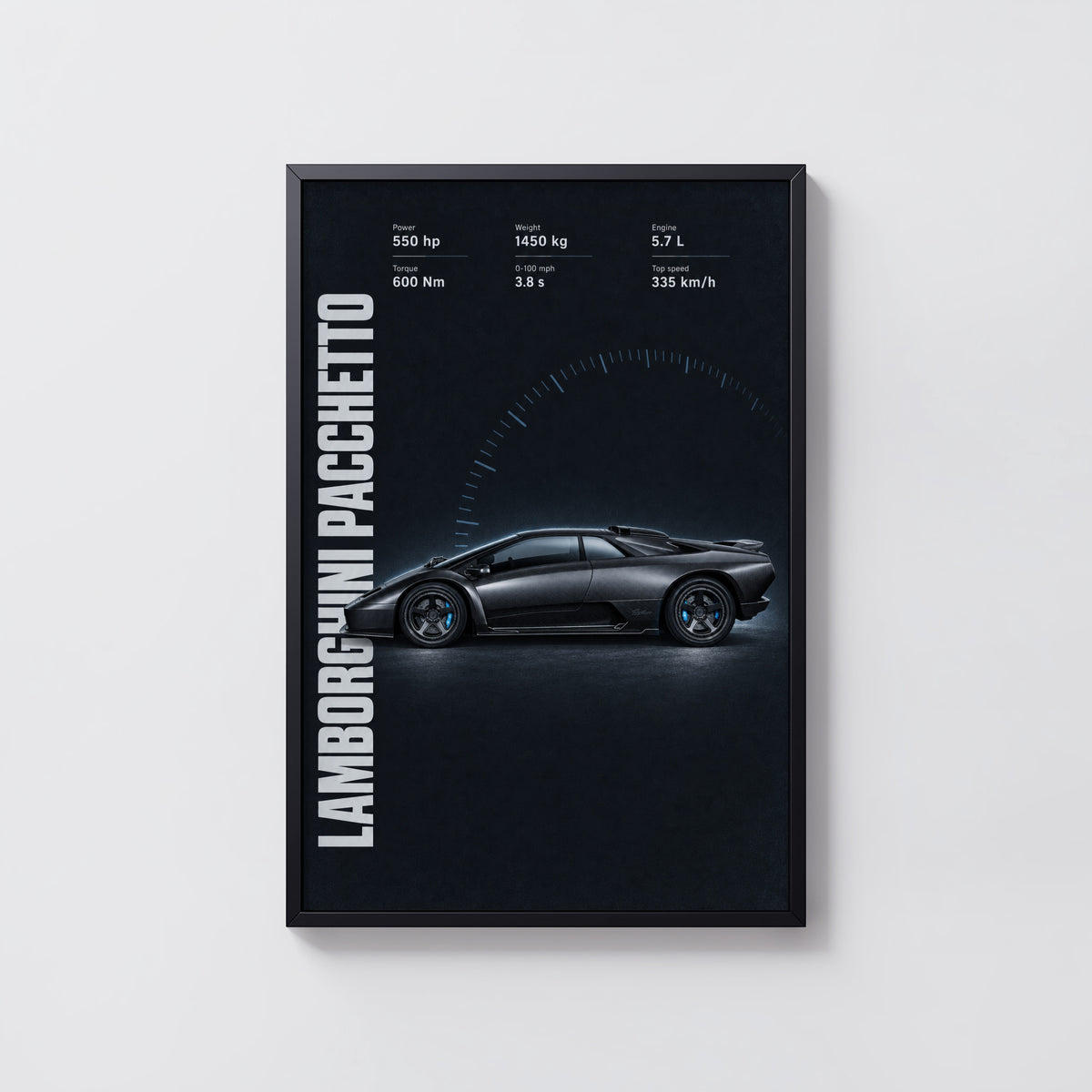 Vintage Lamborghini Print, Supercar Wall Art