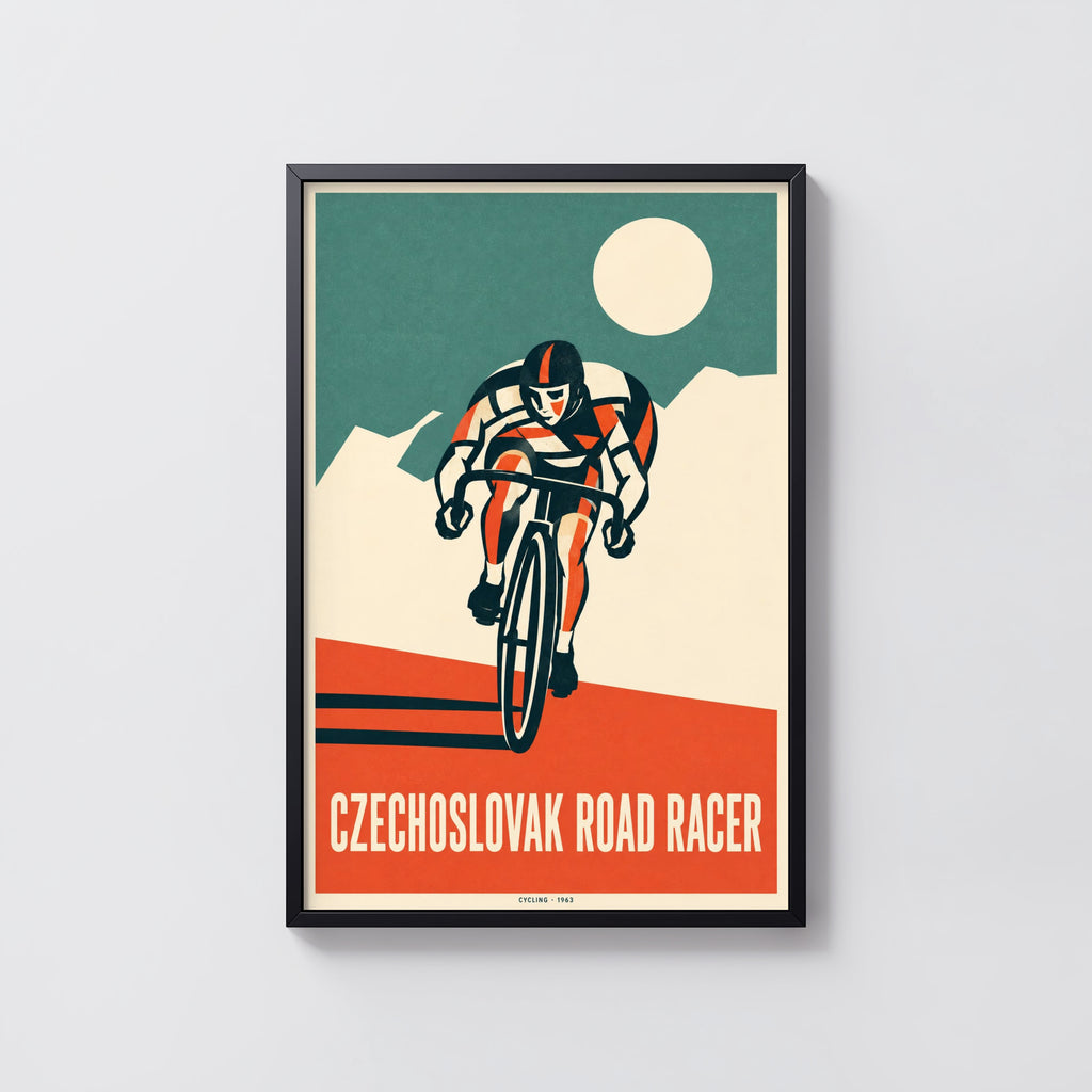 Vintage Cycling Poster, Road Racer Print, Wall Art