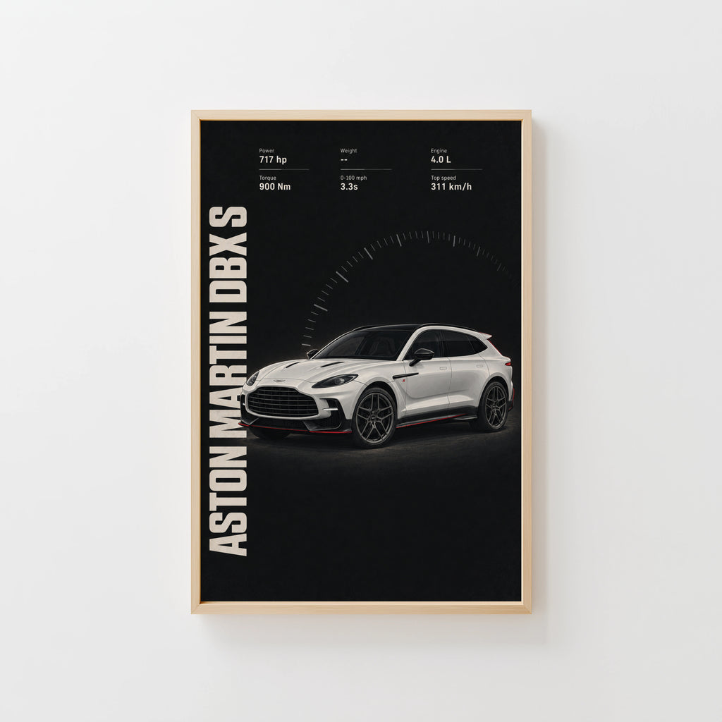 Vintage Aston Martin DBX S Print, Car Poster, Wall Art