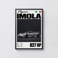 Vintage Pagani Imola Print, Supercar Wall Art