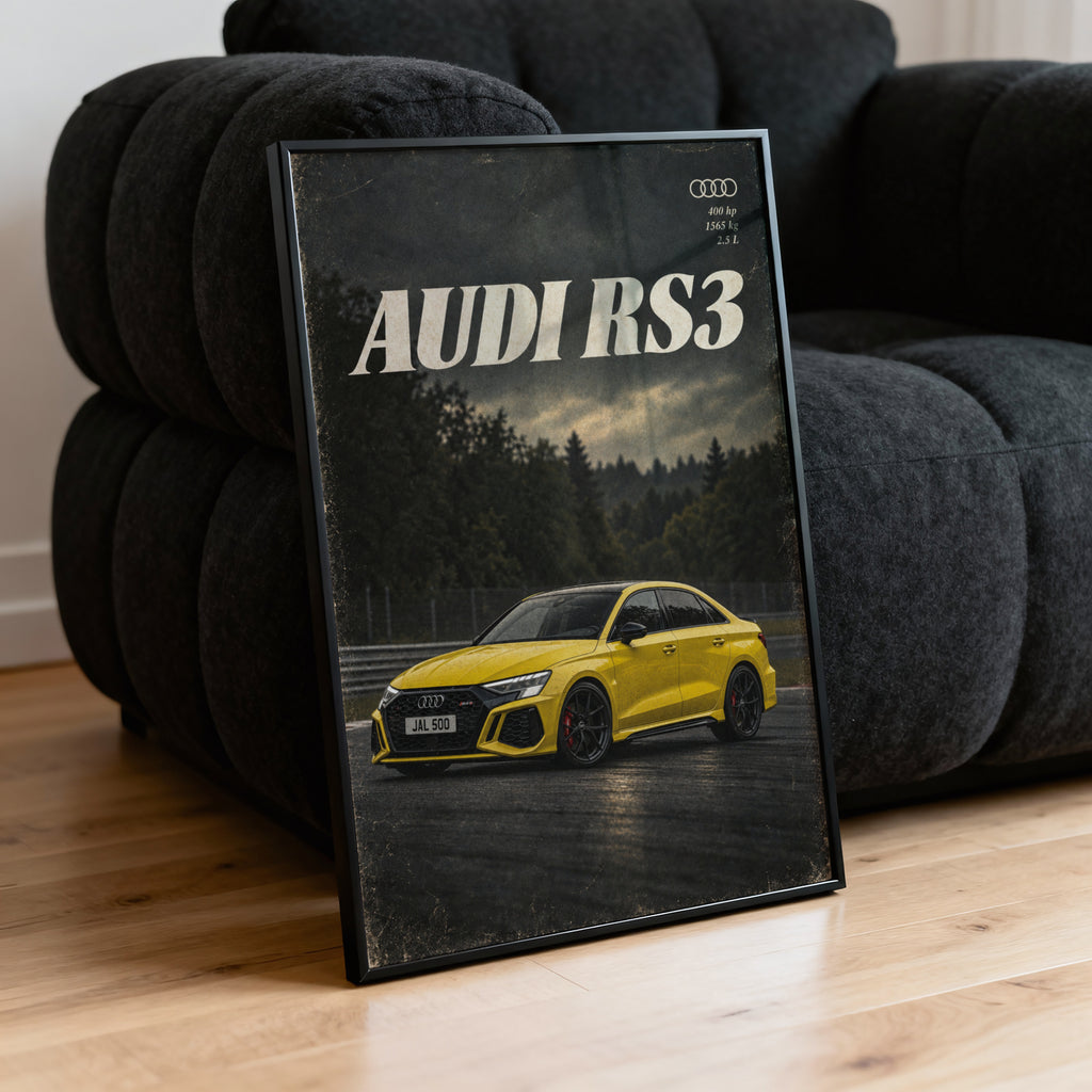 Vintage Audi RS3 Print, Car Wall Art