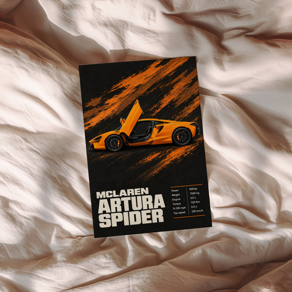 Vintage McLaren Artura Spider Print, Car Wall Art