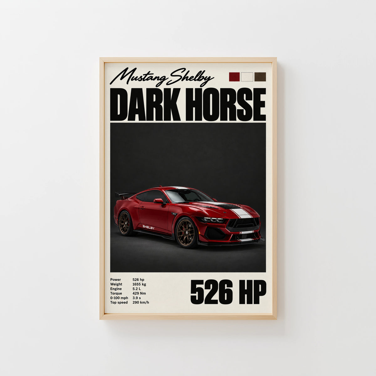 Vintage Print, Mustang Shelby Dark Horse Car Art